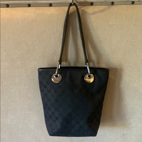 Gucci Handbags - Gucci Black Canvas Tote Bag Vintage